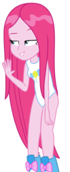 Size: 1500x3644 | Tagged: safe, artist:sketchmcreations, edit, vector edit, pinkie pie, equestria girls, g4, monday blues, my little pony equestria girls: summertime shorts, boots, clothes, female, leotard, one-piece swimsuit, pinkamena diane pie, shoes, simple background, solo, swimsuit, swimsuit edit, transparent background, vector, wet hair