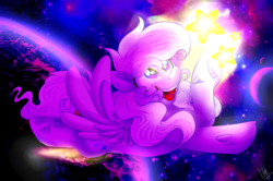 Size: 4239x2812 | Tagged: safe, artist:bl--blacklight, oc, oc only, oc:starstorm slumber, pegasus, pony, female, high res, mare, planet, solo, space, starry eyes, stars, wingding eyes
