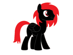 Size: 2048x1536 | Tagged: safe, anonymous artist, oc, oc only, oc:miles scratch, pegasus, pony, 2018 community collab, derpibooru community collaboration, happy, male, red and black oc, red eyes, red hair, simple background, tail, transparent background, wings