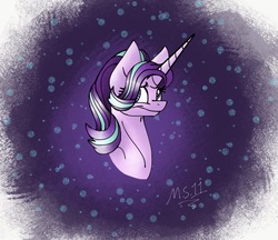 Size: 1570x1354 | Tagged: safe, artist:melonseed11, starlight glimmer, pony, unicorn, g4, bust, female, mare, portrait, solo