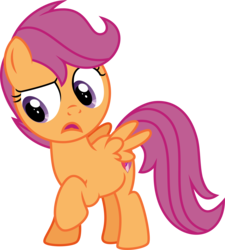 Size: 3623x4034 | Tagged: safe, artist:ponponvector, scootaloo, pony, g4, female, filly, high res, raised hoof, simple background, solo, spread wings, transparent background, vector, wings