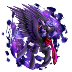 Size: 5000x5000 | Tagged: safe, artist:namichee, oc, oc only, oc:cloudy night, pegasus, pony, absurd resolution, clothes, female, mare, night, scarf, simple background, solo, transparent background