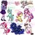 Size: 1200x1200 | Tagged: safe, artist:prk, derpy hooves, fluttershy, lyra heartstrings, pinkie pie, princess cadance, princess luna, sci-twi, twilight sparkle, human, equestria girls, g4, anime, bipedal, butterscotch, crossover, female, heart, japanese, male, osomatsu-san, rule 63