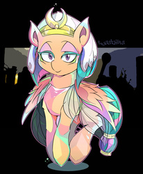 Size: 1200x1459 | Tagged: safe, artist:tyuubatu, somnambula, pegasus, pony, g4, bracelet, clothes, female, jewelry, mare, solo