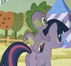Size: 3169x2918 | Tagged: safe, edit, edited screencap, screencap, spike, twilight sparkle, dragon, fall weather friends, g4, butt, cropped, high res, plot