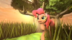 Size: 1920x1080 | Tagged: safe, artist:firesparky, pinkie pie, earth pony, pony, g4, 3d, female, grass, mare, solo, source filmmaker, tree