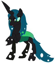 Size: 418x483 | Tagged: safe, artist:janethepegasus, queen chrysalis, changeling, changeling queen, g4, alternate hairstyle, alternate universe, female, simple background, solo