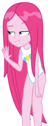 Size: 1500x3423 | Tagged: safe, edit, edited edit, vector edit, pinkie pie, equestria girls, g4, monday blues, my little pony equestria girls: summertime shorts, clothes, female, leotard, one-piece swimsuit, pinkamena diane pie, simple background, solo, swimsuit, swimsuit edit, transparent background, vector, wet hair