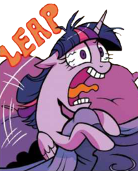 Size: 279x346 | Tagged: safe, artist:brendahickey, edit, idw, twilight sparkle, alicorn, pony, g4, spoiler:comic, spoiler:comicholiday2017, background removed, bed, bloodshot eyes, cropped, faic, female, majestic as fuck, simple background, solo, transparent background, twilight sparkle (alicorn)