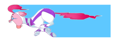 Size: 4370x1588 | Tagged: safe, artist:xcolorblisssketchx, fili-second, pinkie pie, earth pony, pony, g4, clothes, female, floppy ears, mare, power ponies, running, simple background, solo, tongue out, transparent background