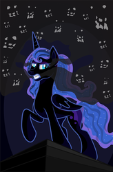 Size: 1024x1557 | Tagged: safe, artist:littletigressda, nightmare moon, alicorn, pony, g4, female, mare, raised hoof, solo, vector