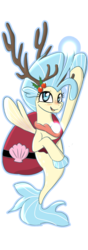 Size: 1228x3496 | Tagged: safe, artist:yinglung, princess skystar, seapony (g4), g4, my little pony: the movie, antlers, blushing, christmas, female, holiday, holly, simple background, smiling, solo, transparent background
