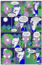 Size: 792x1224 | Tagged: safe, artist:dekomaru, rarity, spike, oc, pony, comic:the greatest gift, g4, blushing, clothes, comic, dress, female, male, ponified, ponified spike, ship:sparity, shipping, straight, suit, transformation