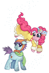 Size: 1290x1936 | Tagged: safe, artist:swasfews, pinkie pie, sooty sweeps, spirit of hearth's warming presents, earth pony, pony, a hearth's warming tail, g4, female, mare, simple background, transparent background