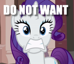 Size: 440x380 | Tagged: safe, rarity, g4, the gift of the maud pie, do not want, faic, image macro, meme