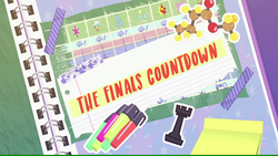 Size: 1920x1080 | Tagged: safe, screencap, equestria girls, g4, my little pony equestria girls: better together, the finals countdown, chess piece, marker, no pony, scrapbook, sticker, tape, title card