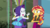 Size: 1280x720 | Tagged: safe, screencap, rarity, sunset shimmer, display of affection, equestria girls, g4, my little pony equestria girls: better together, clothes, female, geode of empathy, geode of shielding, magical geodes, open mouth, rarity peplum dress