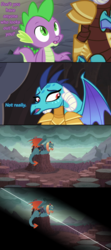 Size: 1280x2895 | Tagged: safe, artist:queencold, edit, edited screencap, screencap, dragon lord torch, princess ember, spike, dragon, g4, gauntlet of fire, dragon lord ember, screencap comic