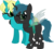 Size: 7122x6432 | Tagged: safe, artist:cyanlightning, oc, oc only, oc:jb, oc:jinjo bytes, oc:stratamax, changeling, pony, unicorn, 2018 community collab, derpibooru community collaboration, g4, .svg available, absurd resolution, changeling oc, duo, glasses, looking at you, male, simple background, stallion, transparent background, vector