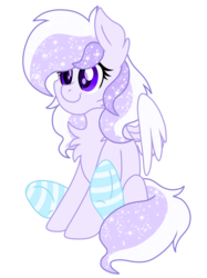 Size: 2048x2732 | Tagged: safe, artist:prismaticstars, oc, oc only, oc:starstorm slumber, pegasus, pony, chest fluff, clothes, female, high res, mare, simple background, sitting, socks, solo, striped socks, transparent background