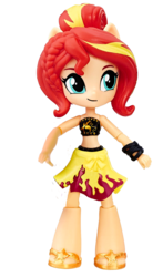 Size: 560x954 | Tagged: safe, sunset shimmer, equestria girls, g4, beach, bracelet, clothes, doll, equestria girls minis, female, fixed, irl, jewelry, midriff, photo, sandals, swimsuit, top, toy