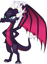 Size: 3153x4242 | Tagged: safe, artist:orin331, princess ember, dragon, g4, crossover, cynder, dragoness, female, hand on hip, palette swap, recolor, simple background, solo, spyro the dragon (series), the legend of spyro, transparent background, vector
