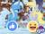 Size: 2048x1536 | Tagged: safe, derpy hooves, trixie, pegasus, pony, unicorn, g4, emoji, facebook reactions, female, mare, my little pony logo, ponyville, snow, 👍