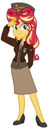 Size: 777x2006 | Tagged: safe, artist:famousmari5, sunset shimmer, equestria girls, g4, 40s, air force, alternate hairstyle, beautiful, captain, clothes, cute, female, high heels, long skirt, military, military uniform, necktie, salute, shimmerbetes, shoes, simple background, skirt, solo, transparent background, uniform, united states, us army air corps, vest, woman, world war ii