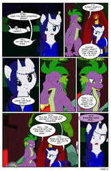 Size: 792x1224 | Tagged: safe, artist:dekomaru, rarity, spike, dragon, pony, comic:the greatest gift, g4, clothes, comic, dress, female, male, older, ship:sparity, shipping, straight