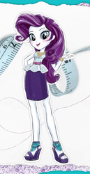 Size: 557x1080 | Tagged: safe, rarity, equestria girls, g4, my little pony equestria girls: better together, concept art, eqg promo pose set, female, measuring tape, rarity peplum dress, solo