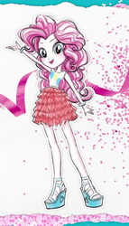 Size: 617x1080 | Tagged: safe, artist:ritalux, pinkie pie, equestria girls, g4, my little pony equestria girls: better together, official, clothes, concept art, eqg promo pose set, feet, female, open-toed shoes, pantyhose, solo, toes