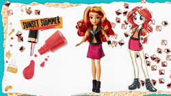 Size: 1920x1080 | Tagged: safe, artist:ritalux, sunset shimmer, equestria girls, equestria girls series, g4, official, concept art, doll, duality, eqg promo pose set, female, merchandise, nail polish, self ponidox, solo, toy