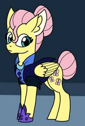 Size: 862x1280 | Tagged: safe, artist:cordearcoiris, fluttershy, pegasus, pony, g4, alternate timeline, female, folded wings, mare, night maid fluttershy, nightmare takeover timeline, solo
