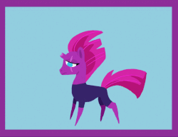 Size: 800x613 | Tagged: safe, artist:zakeno, tempest shadow, pony, unicorn, g4, my little pony: the movie, animated, blue background, broken horn, elegant, eye scar, female, gymnastics, horn, lineless, no pupils, pointy ponies, scar, scar on the wrong side, simple background, solo, somersault
