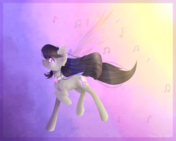 Size: 5104x4105 | Tagged: safe, artist:vladaanfilova, octavia melody, earth pony, pony, g4, absurd resolution, female, mare, music notes, solo, watermark