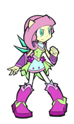 Size: 600x1000 | Tagged: safe, artist:rvceric, fluttershy, equestria girls, g4, my little pony equestria girls: better together, super squad goals, boots, clothes, crystal guardian, crystal wings, female, fist, high heel boots, ponied up, shoes, simple background, solo, transparent background