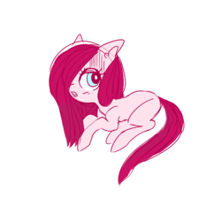 Size: 5000x5000 | Tagged: safe, artist:pinkablue, pinkie pie, earth pony, pony, g4, absurd resolution, depressed, female, looking at you, missing cutie mark, pinkamena diane pie, simple background, solo, straight hair, white background