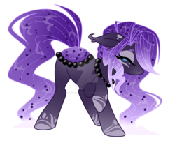 Size: 1280x1067 | Tagged: safe, artist:crystal-tranquility, oc, oc only, oc:night shade, original species, pond pony, pony, female, mare, raised hoof, simple background, solo, transparent background, watermark