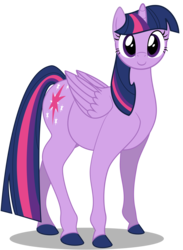 Size: 1485x2025 | Tagged: safe, artist:shitigal-artust, twilight sparkle, alicorn, horse, pony, g4, female, hoers, hooves, looking at you, pony head on horse, simple background, smiling, solo, transparent background, twilight sparkle (alicorn), unshorn fetlocks, wat, what has science done