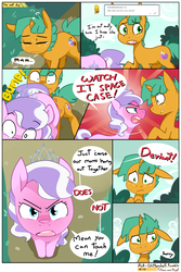 Size: 1100x1650 | Tagged: safe, artist:kryptchild, diamond tiara, snails, pony, ask glitter shell, g4, angry, ask, bitch, blushing, colt, comic, dialogue, female, filly, glitter shell, looking up, male, speech bubble, tumblr