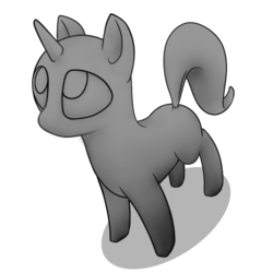 Size: 1080x1080 | Tagged: safe, artist:adobewtf, oc, oc only, pony, unicorn, cute, generic pony, grayscale, horn, lidded eyes, looking up, monochrome, shadow, simple background, solo, transparent background, unicorn oc