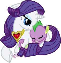 Size: 1866x1929 | Tagged: safe, artist:emeralddarkness, rarity, spike, dragon, pony, unicorn, g4, female, fire ruby, interspecies, male, mare, ship:sparity, shipping, simple background, spikelove, straight, transparent background