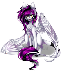 Size: 2006x2290 | Tagged: safe, artist:huirou, oc, oc only, oc:infifnity heart, pegasus, pony, female, high res, mare, simple background, sitting, solo, transparent background