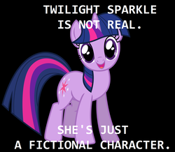Size: 1300x1132 | Tagged: safe, twilight sparkle, pony, unicorn, g4, black background, captain obvious, female, mare, op is a duck, simple background, solo, truth, unicorn twilight, you don't say
