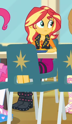 Size: 320x550 | Tagged: safe, screencap, sunset shimmer, best trends forever, best trends forever: twilight sparkle, equestria girls, g4, my little pony equestria girls: better together, cropped, female, offscreen character, solo