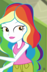 Size: 254x388 | Tagged: safe, screencap, paisley, best trends forever, equestria girls, equestria girls series, g4, best trends forever: rainbow dash, cropped, female, rainbow hair, solo