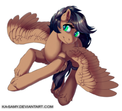 Size: 1000x915 | Tagged: safe, artist:ka-samy, oc, oc only, oc:artsong, pegasus, pony, female, flying, green eyes, mare, simple background, smiling, solo, spread wings, transparent background, wings