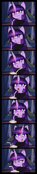 Size: 2538x11749 | Tagged: safe, artist:duop-qoub, twilight sparkle, alicorn, anthro, descended twilight, g4, annoyed, clothes, comic, female, looking at you, mare, open mouth, scarf, smiling, solo, straw, twilight sparkle (alicorn), twilight's castle