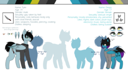 Size: 6000x3331 | Tagged: safe, artist:despotshy, oc, oc only, oc:despy, oc:tyler, pegasus, pony, absurd resolution, clothes, colored wings, colored wingtips, female, hoodie, male, mare, multicolored wings, reference sheet, shirt, stallion