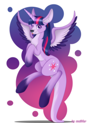 Size: 1820x2556 | Tagged: safe, artist:mailner, twilight sparkle, alicorn, kangaroo, kangaroonicorn, pony, g4, female, looking at you, one eye closed, simple background, smiling, solo, species swap, tongue out, transparent background, twilight sparkle (alicorn), wink